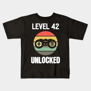 Level 42 Unlocked - For Gamers Kids T-Shirt